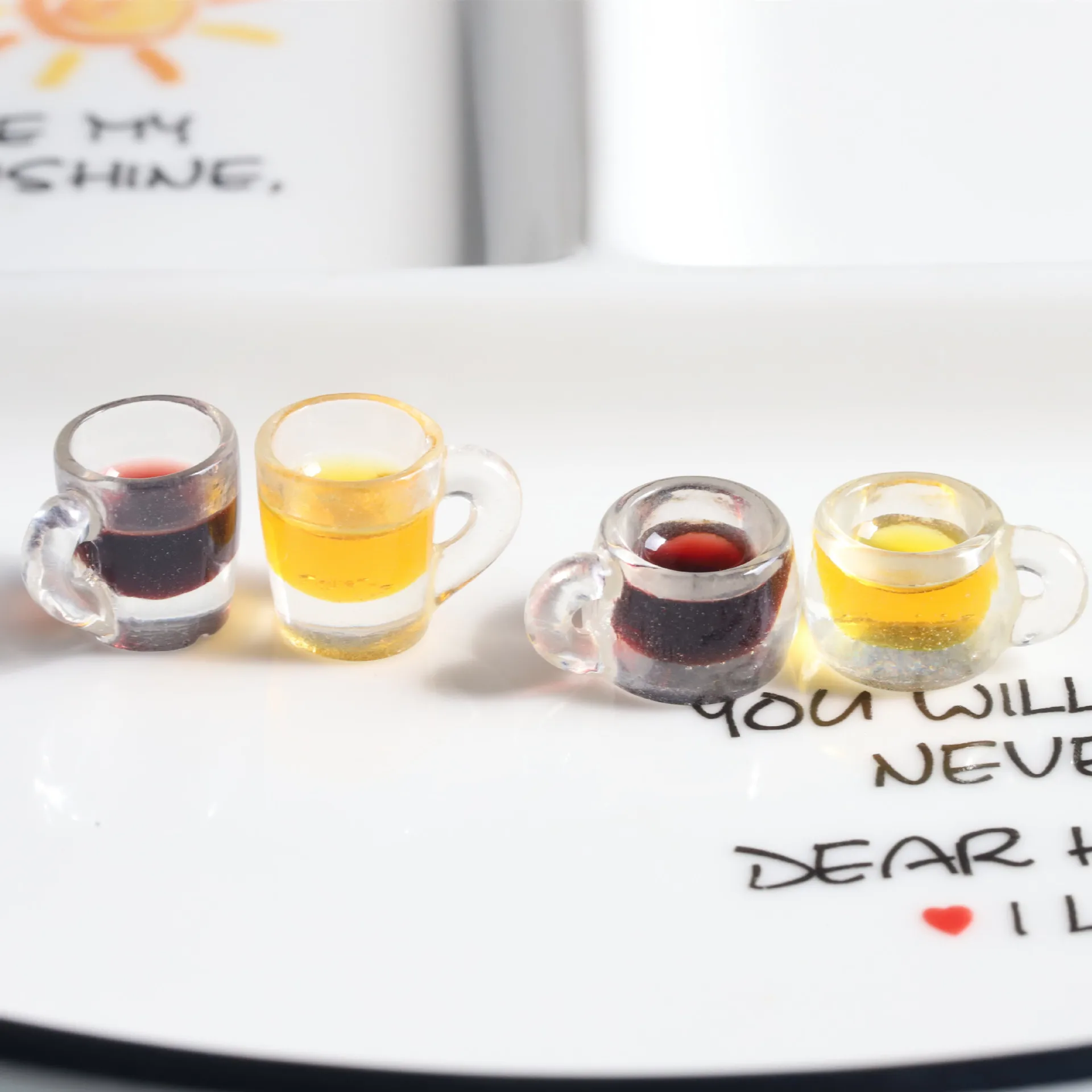 Wine Beer Store - Mini Simulation Beer Glasses, Resin 3D