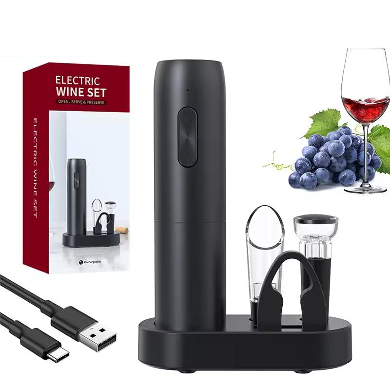 Bottle Stopper Set - 4-in-1 Electric Bottle Wine Opener Set