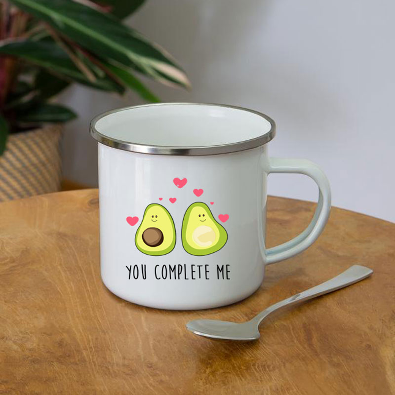 Beer And Wine Festival - Cartoon You Complete Me Avocado Print