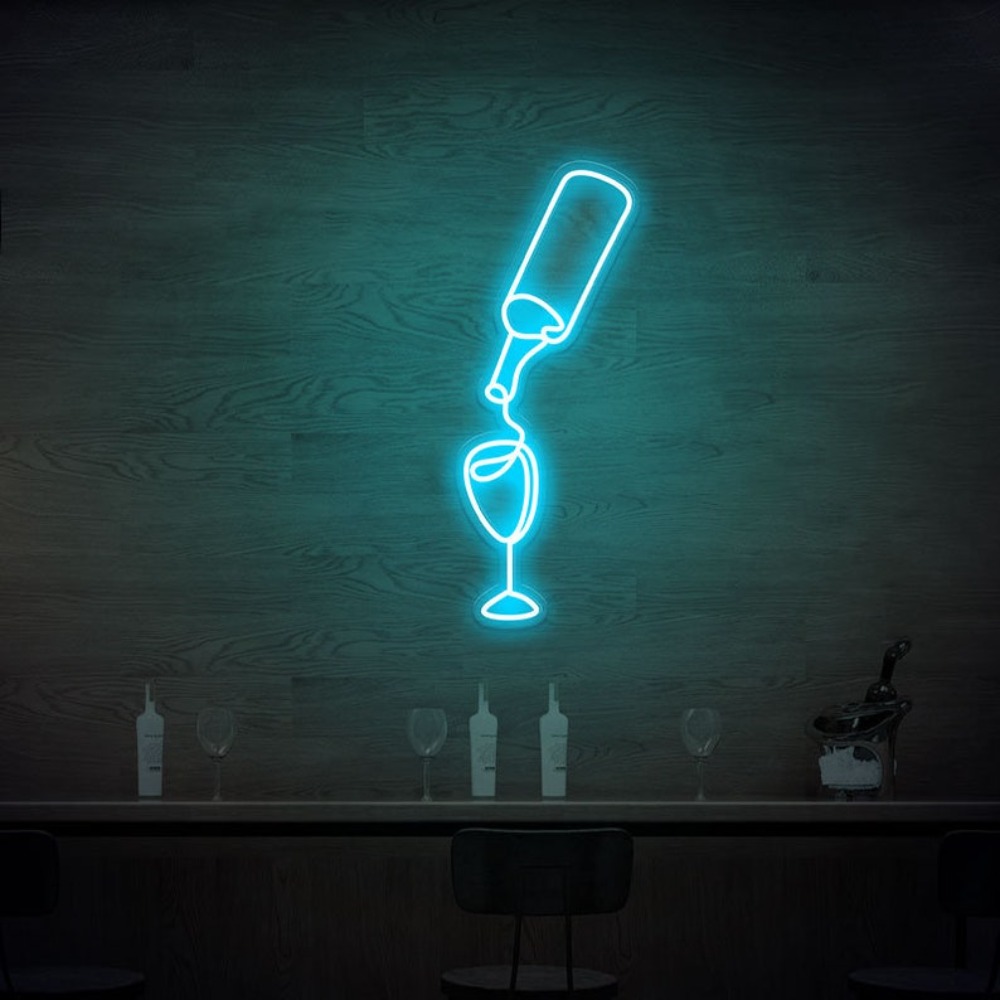 Wine Led Neon Sign lights USB  - Wine Beer Store ulasan dan harga