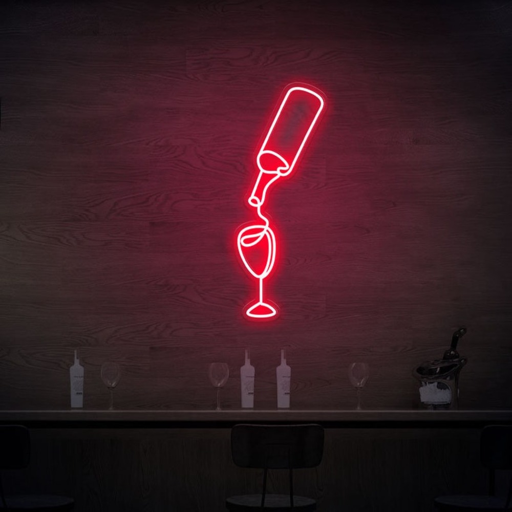 Wine Led Neon Sign lights USB  - Wine Beer Store ulasan dan harga