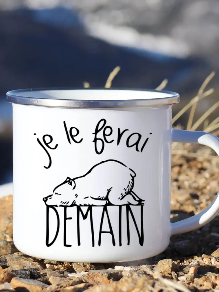 Cute Enamel Coffee Mug French  - Beer And Wine Festival ulasan dan harga