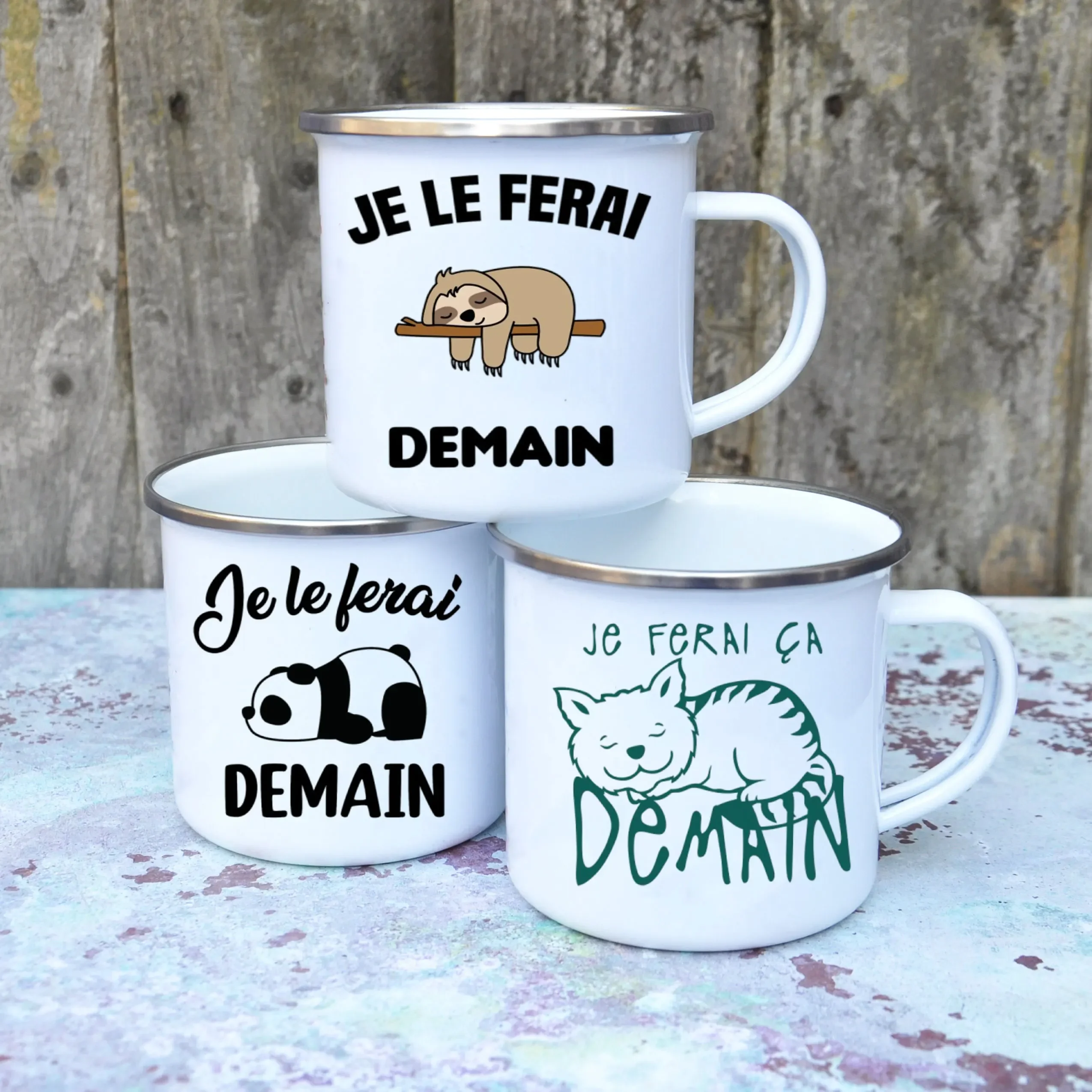 Cute Enamel Coffee Mug French  - Beer And Wine Festival ulasan dan harga
