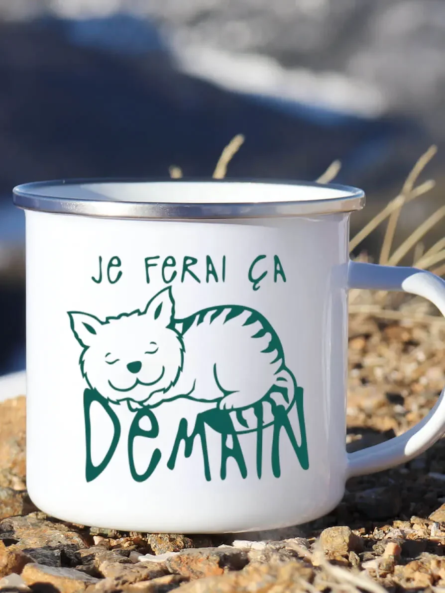 Cute Enamel Coffee Mug French  - Beer And Wine Festival ulasan dan harga