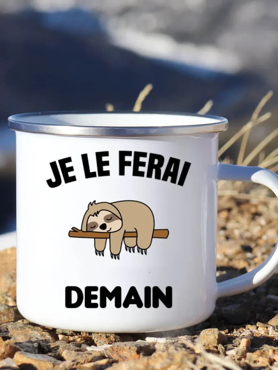Cute Enamel Coffee Mug French  - Beer And Wine Festival ulasan dan harga