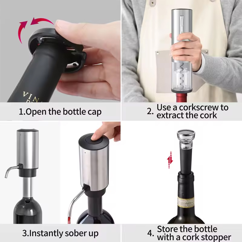 2024 New Design 4-in-1 Lithium - Bottle Stopper Set ulasan dan harga
