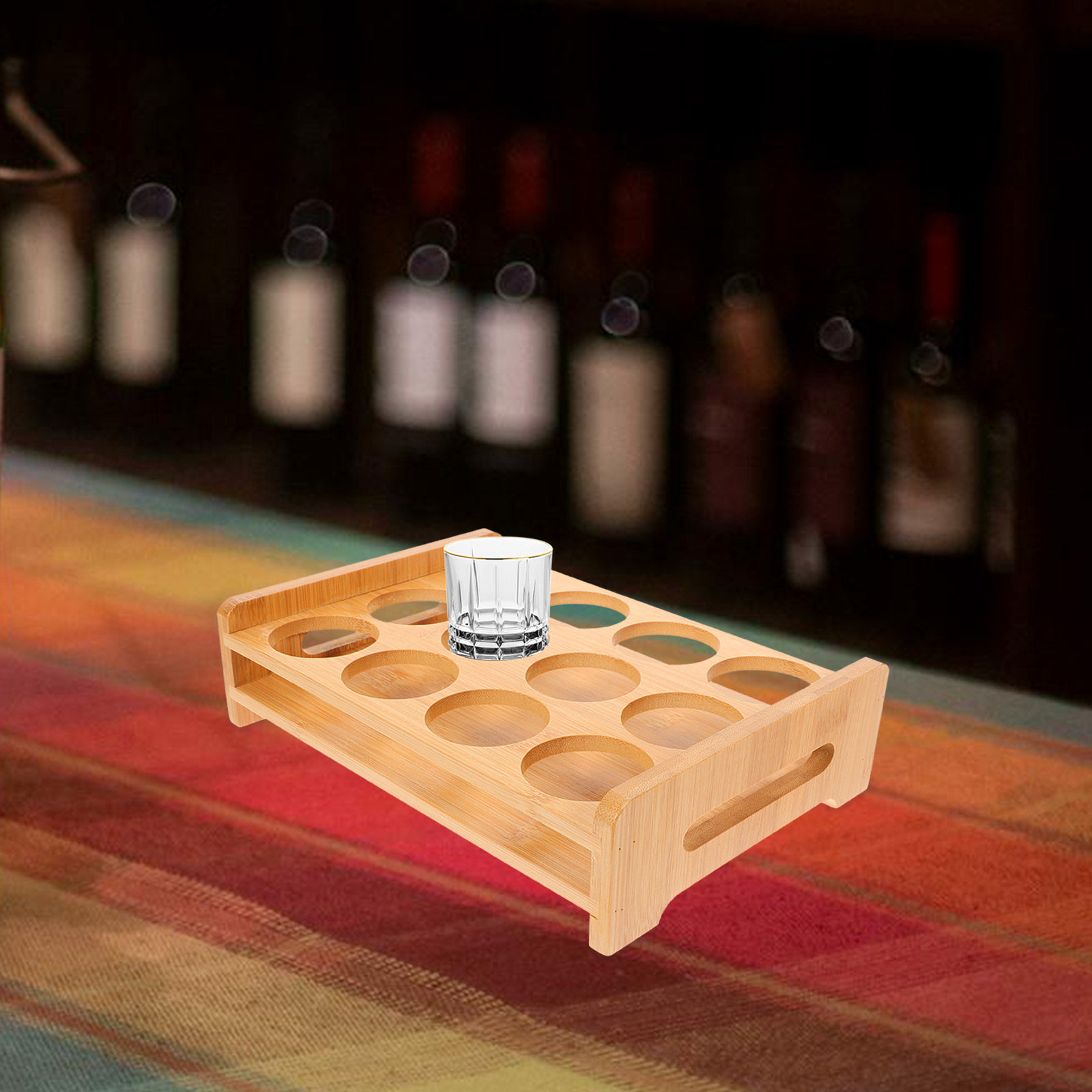 Bamboo Shot Glasses Holder Dis - Wine In Beer Glass ulasan dan harga