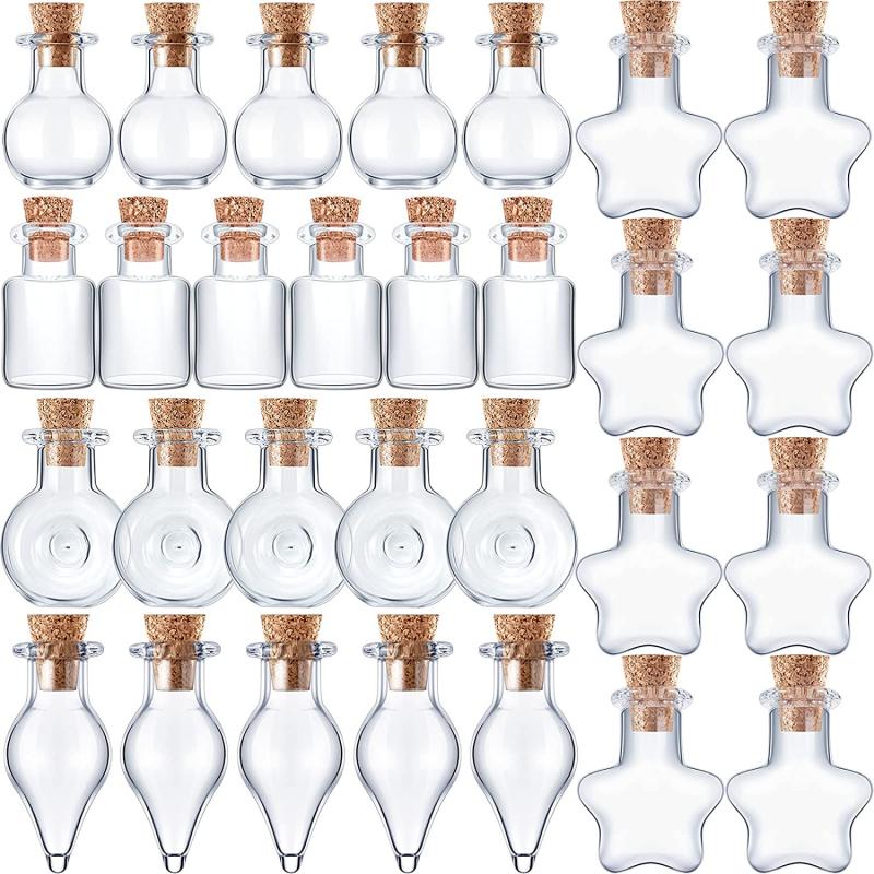 10pcs Small Glass Bottles with - Bottle Stopper Set ulasan dan harga
