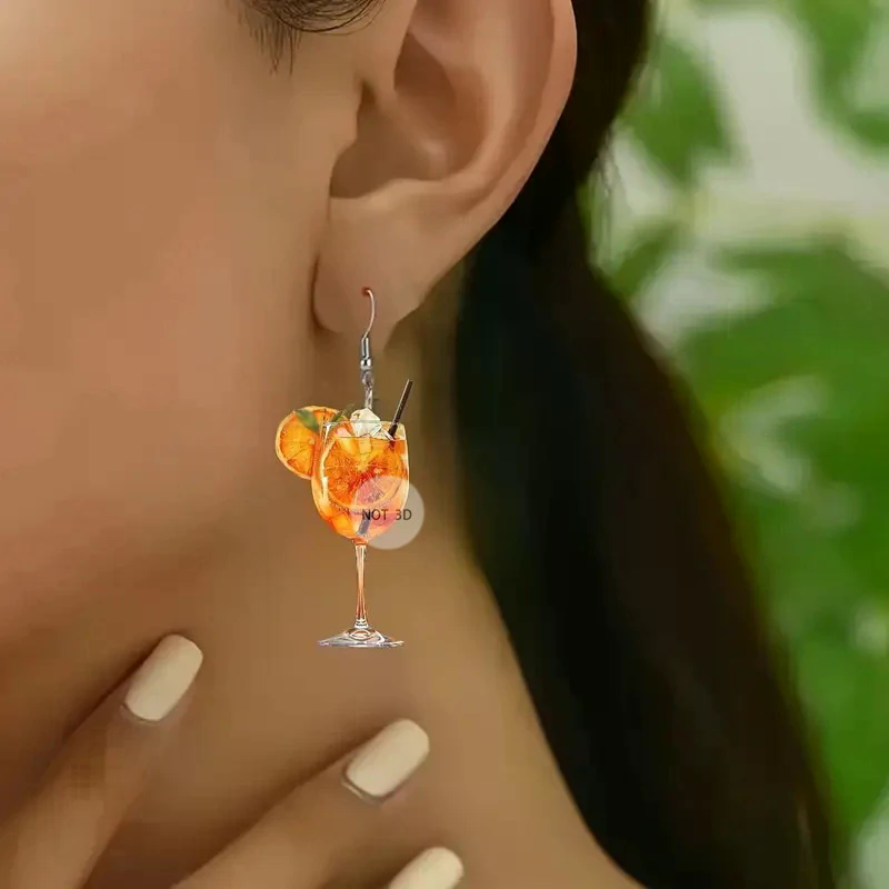 Fashion 2D Flat Design Earring - Beer And Wine Festival ulasan dan harga