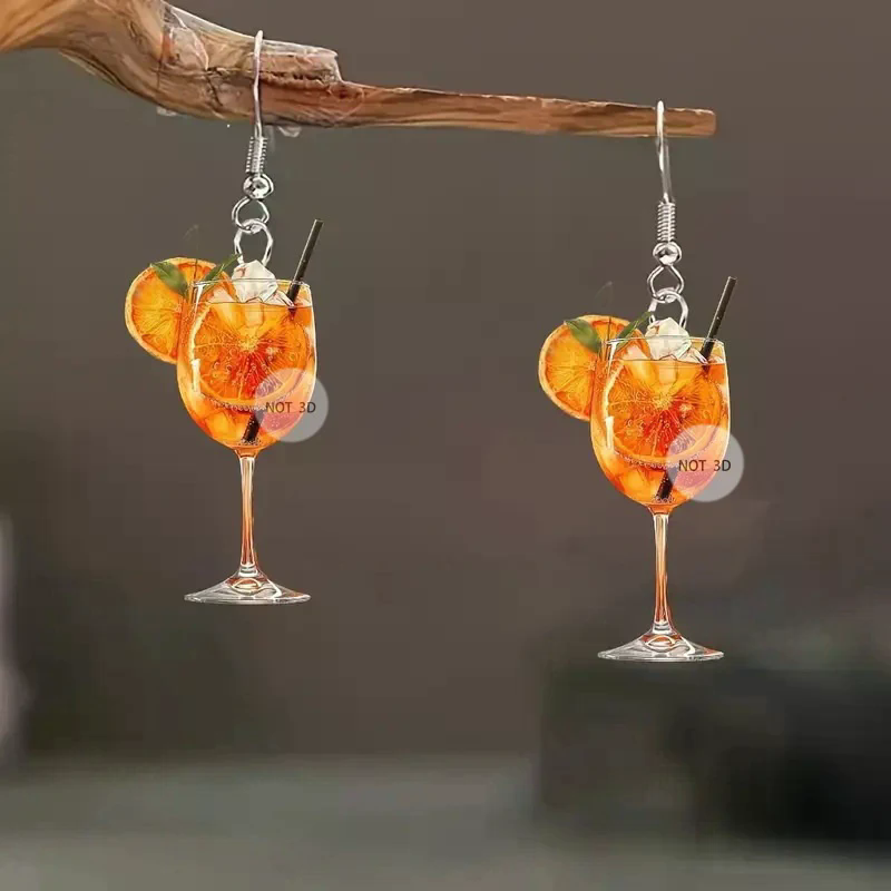 Fashion 2D Flat Design Earring - Beer And Wine Festival ulasan dan harga