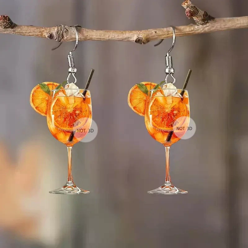 Fashion 2D Flat Design Earring - Beer And Wine Festival ulasan dan harga