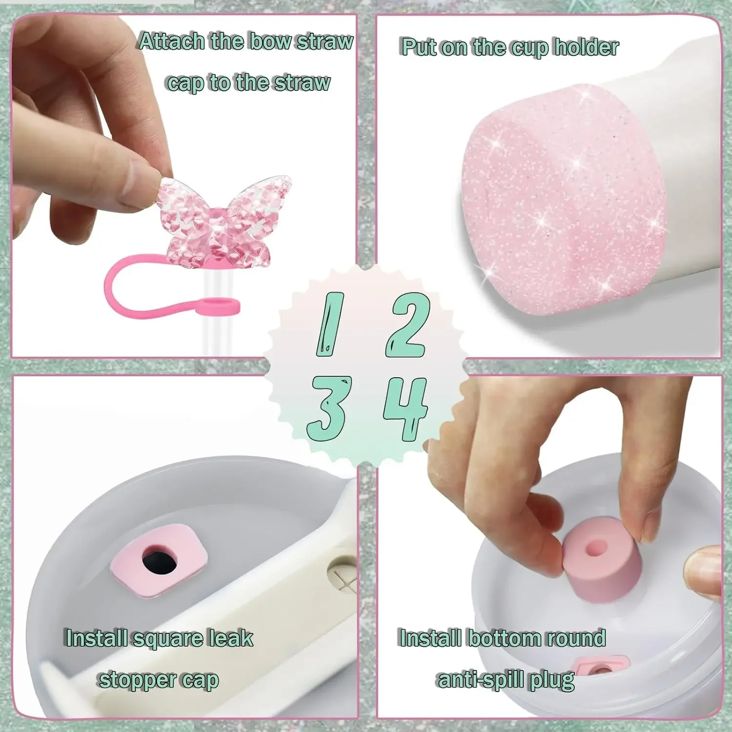 8PCS Cup Accessories Set for S - Bottle Stopper Set ulasan dan harga