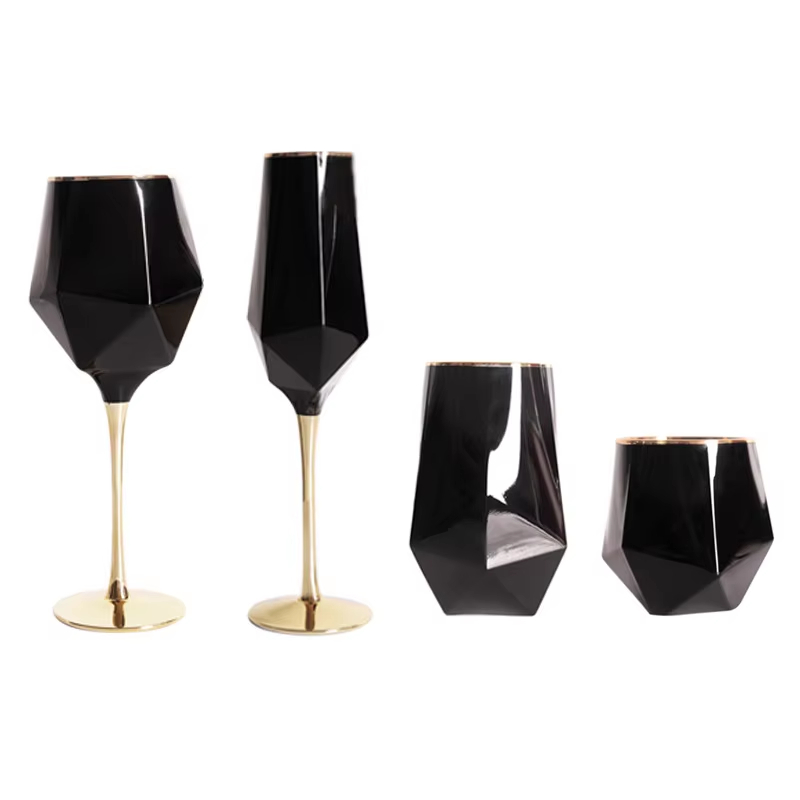 Pure Black Crystal Golden Edge - Wine In Beer Glass ulasan dan harga
