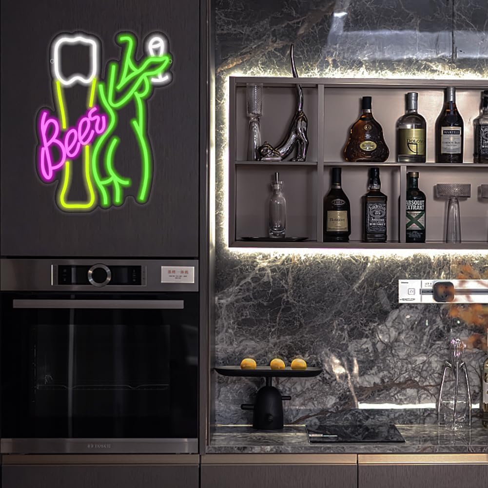 Beer Neon Sign Women's Body Ne - Wine Beer Store ulasan dan harga